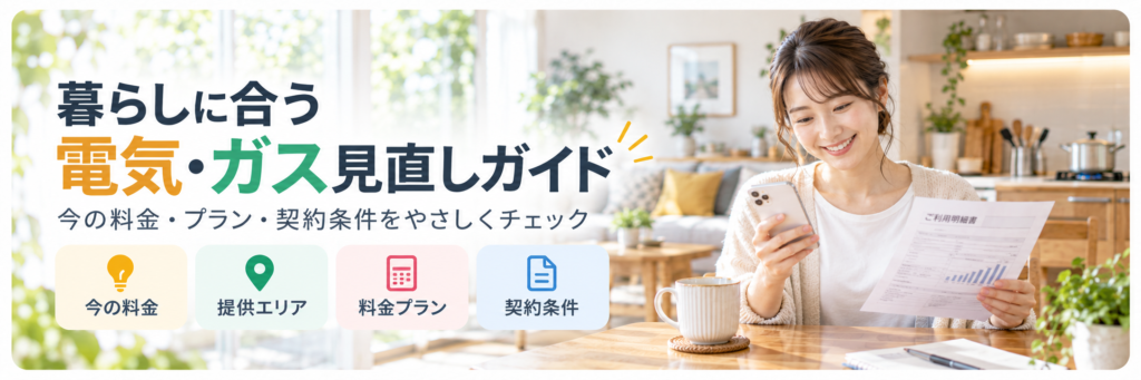 電気・ガスの見直しで確認したい今の料金・提供エリア・料金プラン・契約条件をまとめたガイド