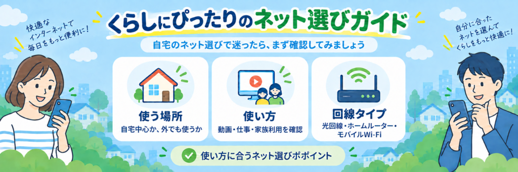 インターネット選びで確認したい使う場所・使い方・回線タイプをまとめたガイド